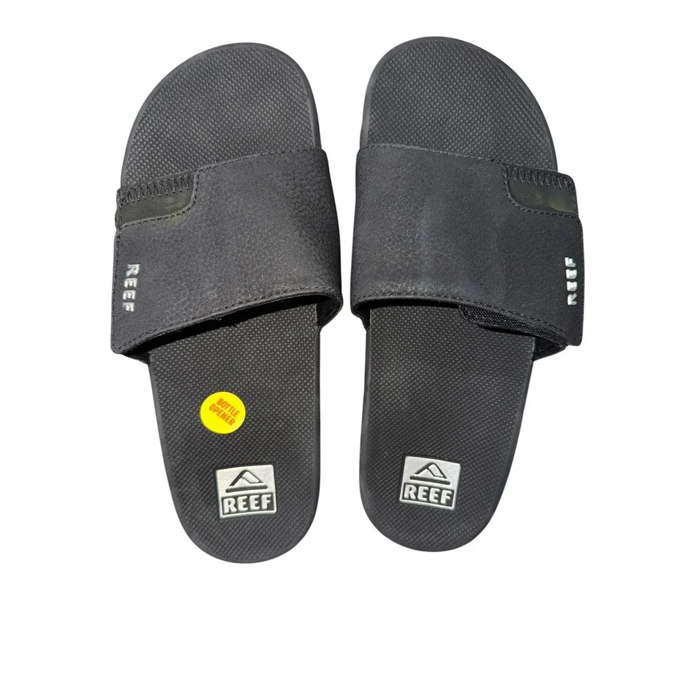 Reef Fanning Slide Mens Black Athletic Sandals Bottle Opener CI3632 Size 7